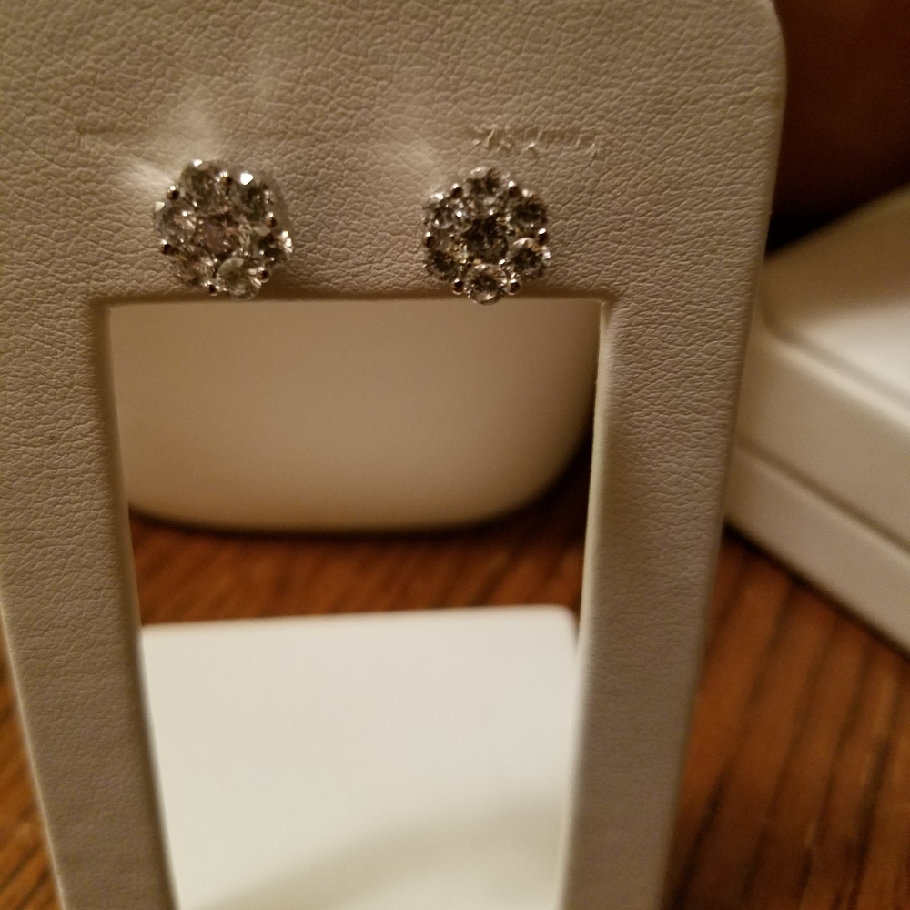 Silver earrings 2ct round earrings
